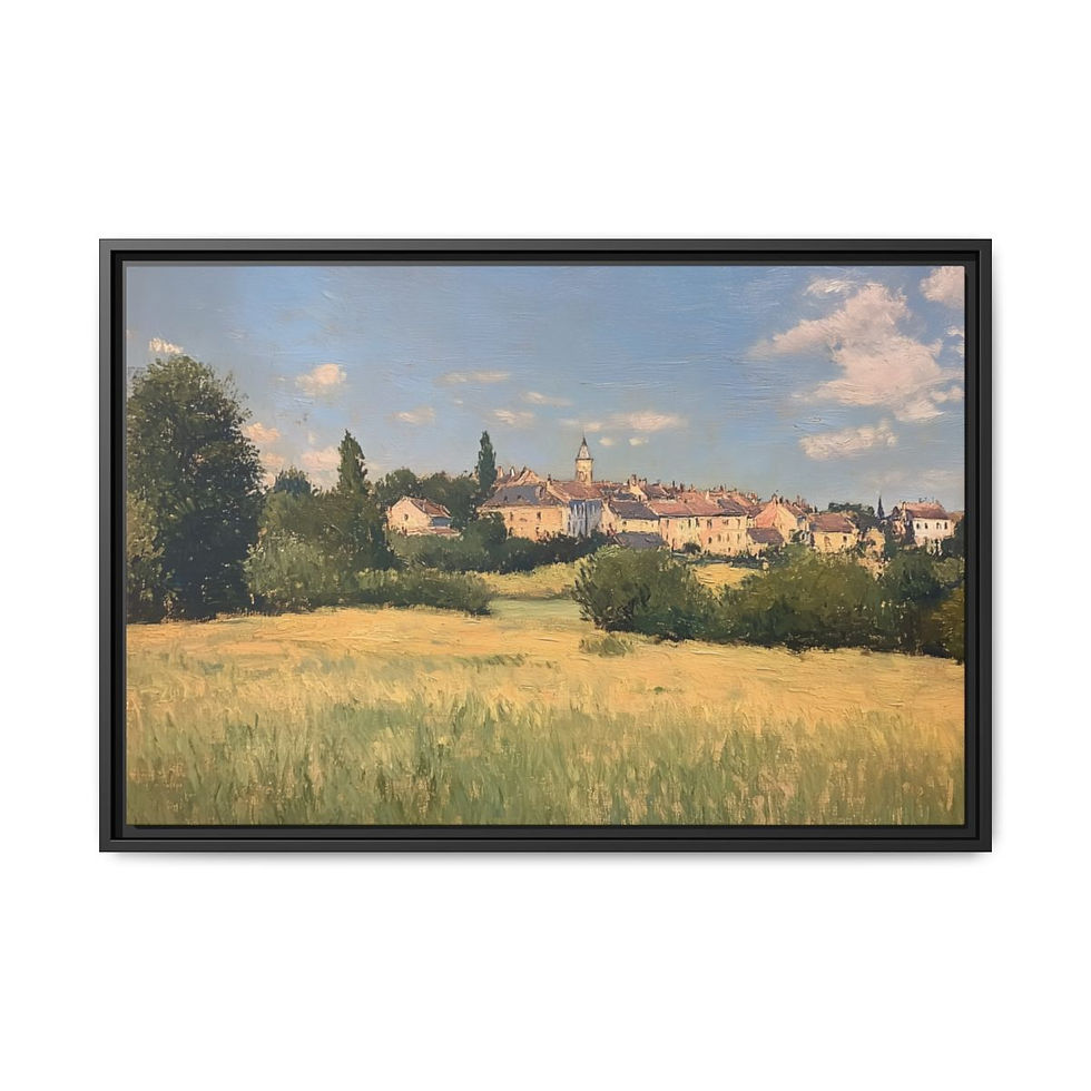 Thumbnail: Old Town Matte Canvas, Framed (Multi-color)