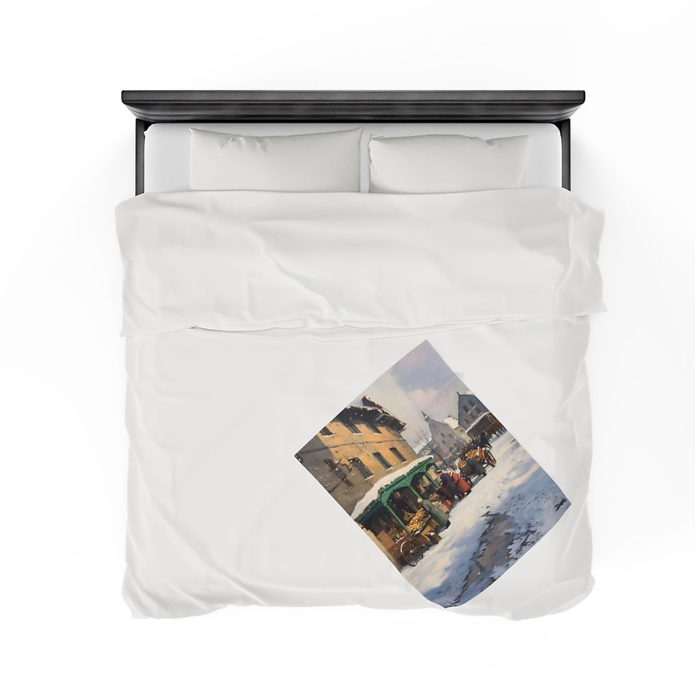 Thumbnail: Old timely market 2 Velveteen Plush Blanket