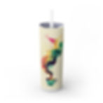 Thumbnail: Colorful Skinny Tumbler with Straw, 20oz