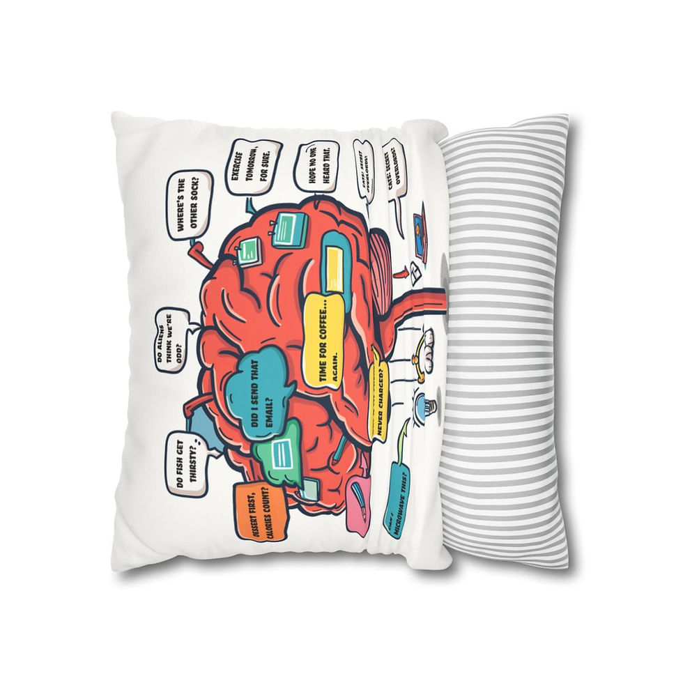 Thumbnail: My Brain Has Too Many Tabs Open Faux Suede Square Pillowcase