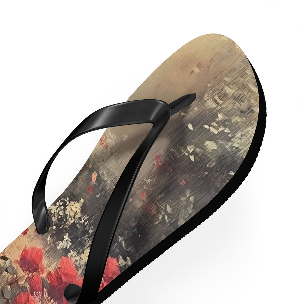 Thumbnail: Floral Oil Painting Flip Flops