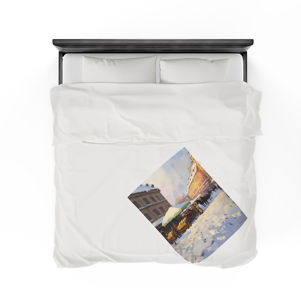 Thumbnail: Old timely market 1 Velveteen Plush Blanket