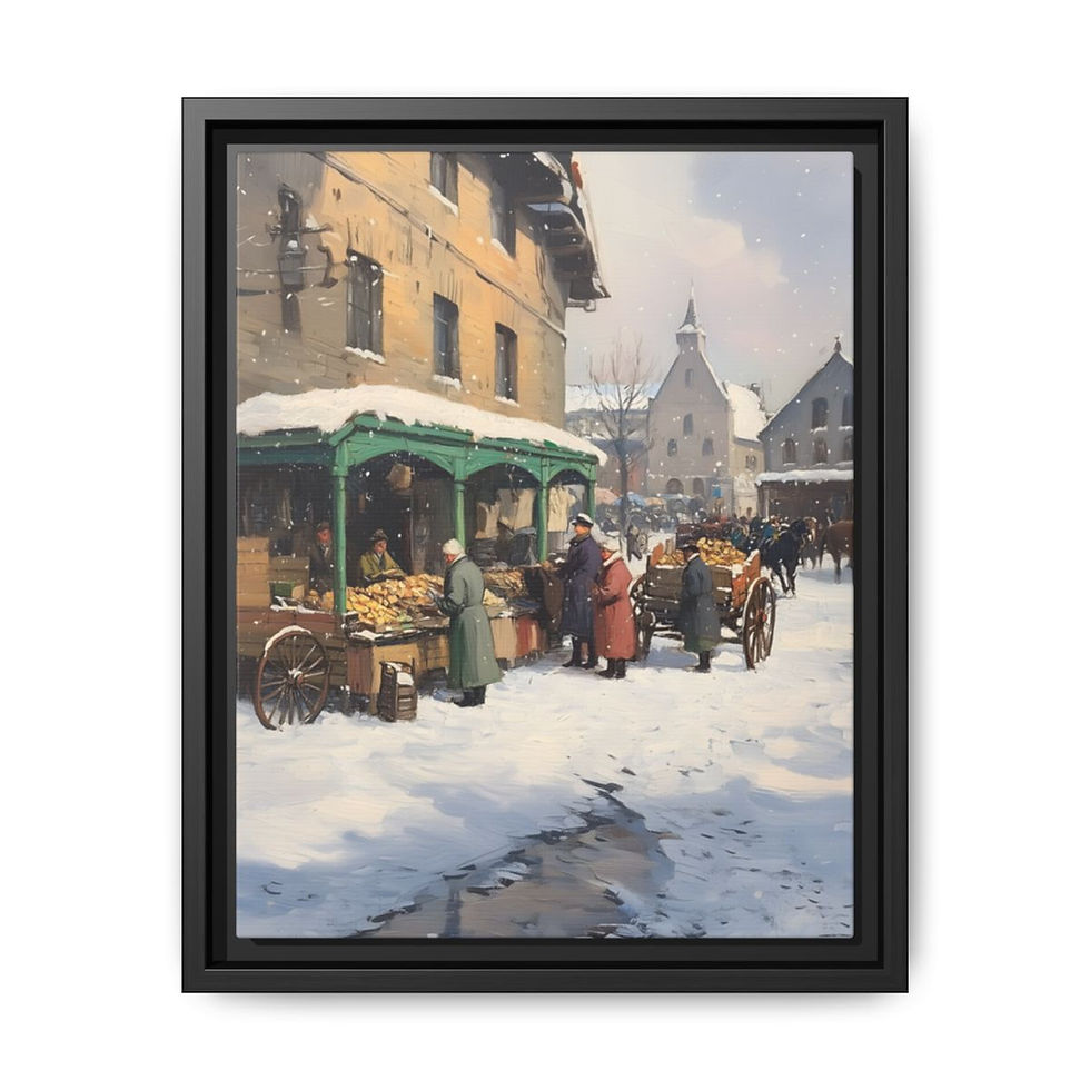 Thumbnail: Old timely market 2 Matte Canvas, Framed (Multi-color)