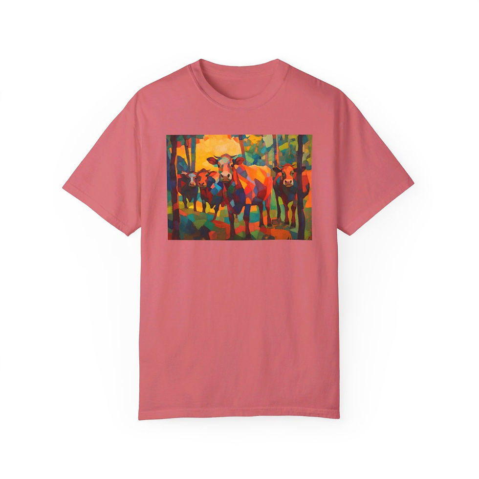 Thumbnail: Cow Unisex Garment-Dyed T-shirt