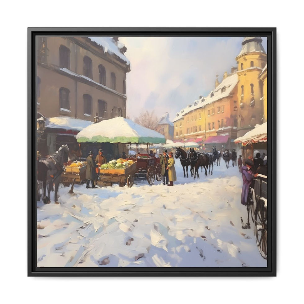 Thumbnail: Old timely market Matte Canvas, Framed (Multi-color)