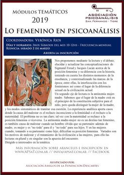 Reinicio Módulo "Lo femenino en psicoanálisis"
