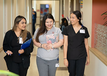 Research Assistants Walking down the hall.