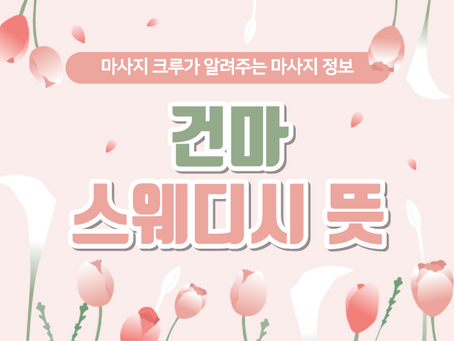 건마 스웨디시 뜻 이제야 알게 되다니!