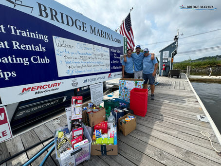 Bridge Marina Collects Hundreds of Food Donations at Second Annual Christmas in July Food Drive