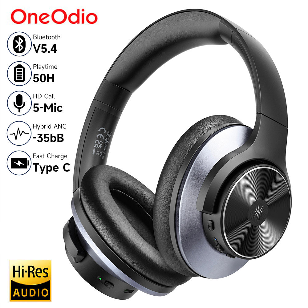 Oneodio A10 Bluetooth 5.4 Headphones Hybrid Active Noise Cancelling With Hi-Res