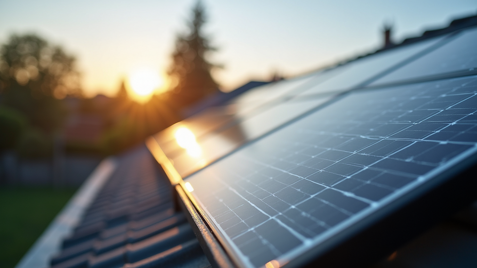 Eye-level view of a solar panel installation on a residential roof