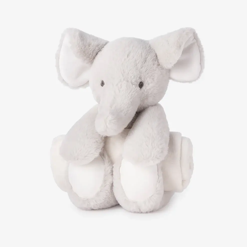 Personalised Elephant Bedtime Huggie Plush Toy with blanket