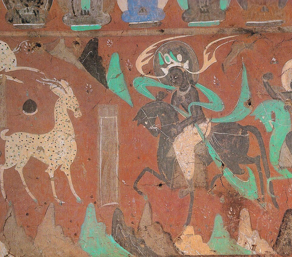 Le Cerf au Neuf Couleurs des grottes Mogao (386-534)