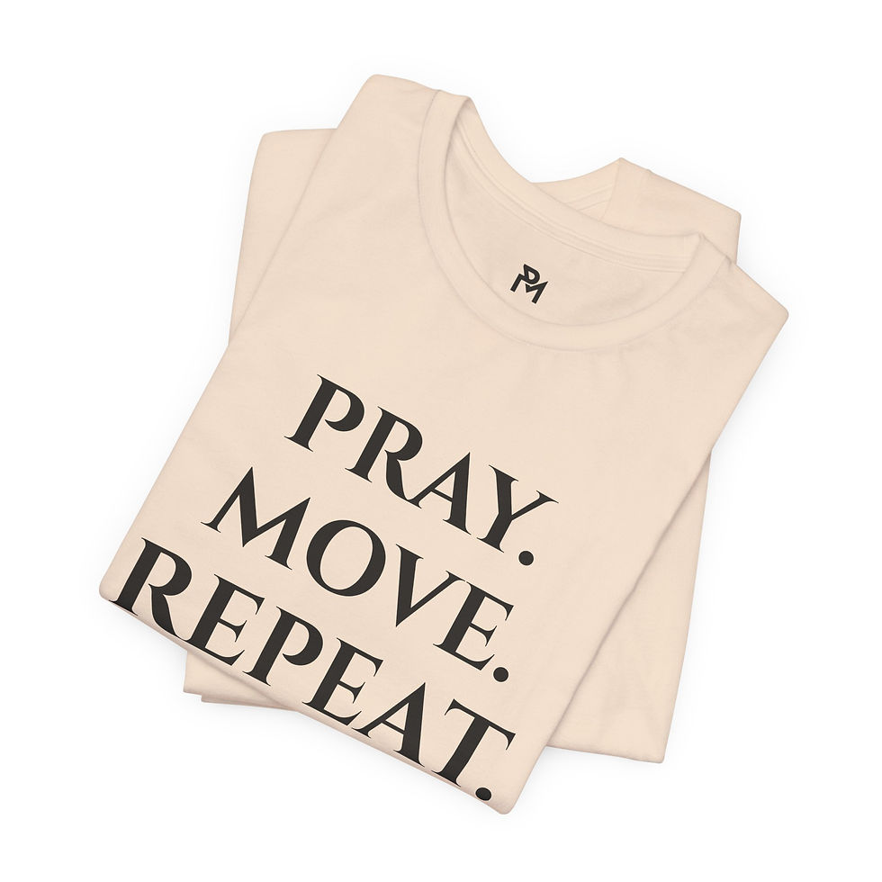 Thumbnail: Pray Move Repeat Tee — Inspirational Faith Fitness Graphic T-Shirt
