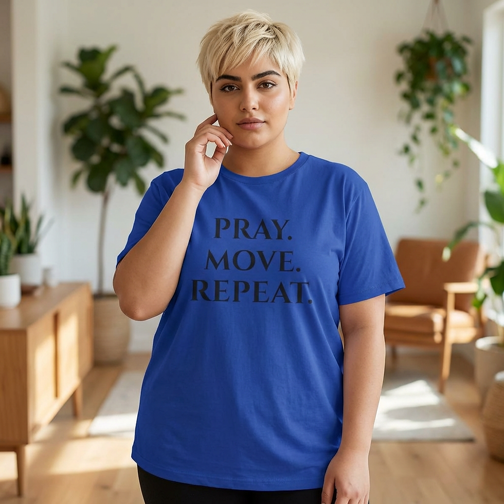 Thumbnail: Pray Move Repeat Tee — Inspirational Faith Fitness Graphic T-Shirt