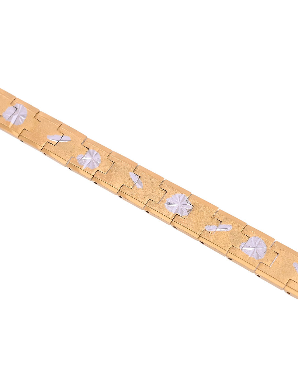 Thumbnail: Gold And Silver Plated Textured Bracelet For Men