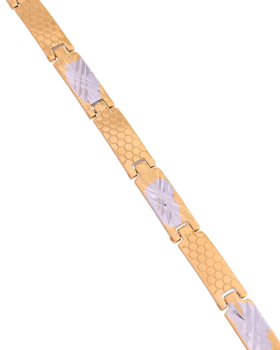 Thumbnail: Dual Toned Alloy Textural Bracelet For Men