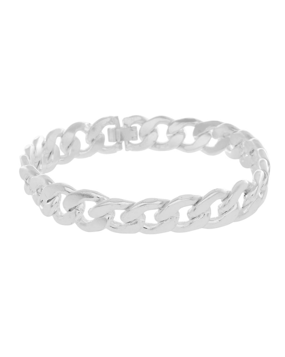 Thumbnail: Silver Plated Stainless Steel Elegent Men's Bracelet