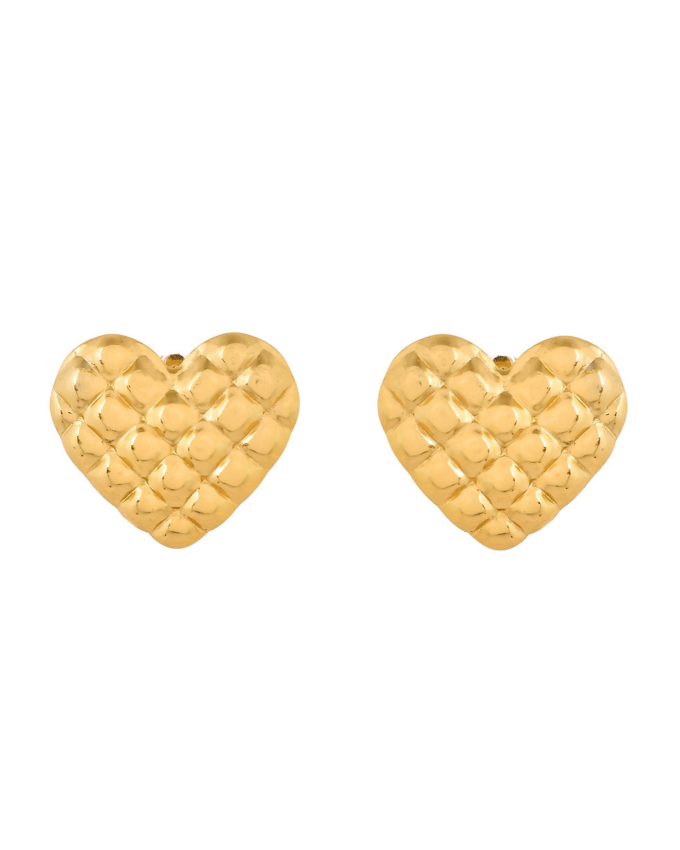 Thumbnail: Gold Plated Heart Designed Studs Earrings