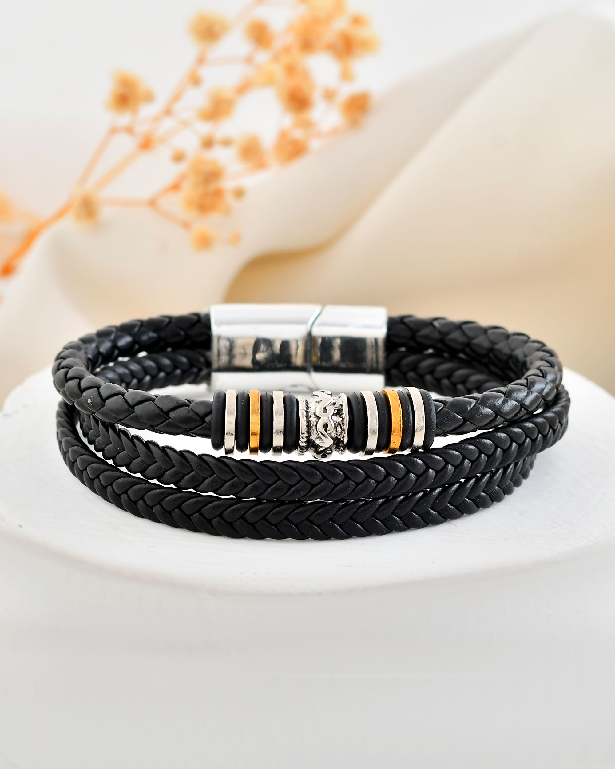 Men Leather Multistrand Bracelet