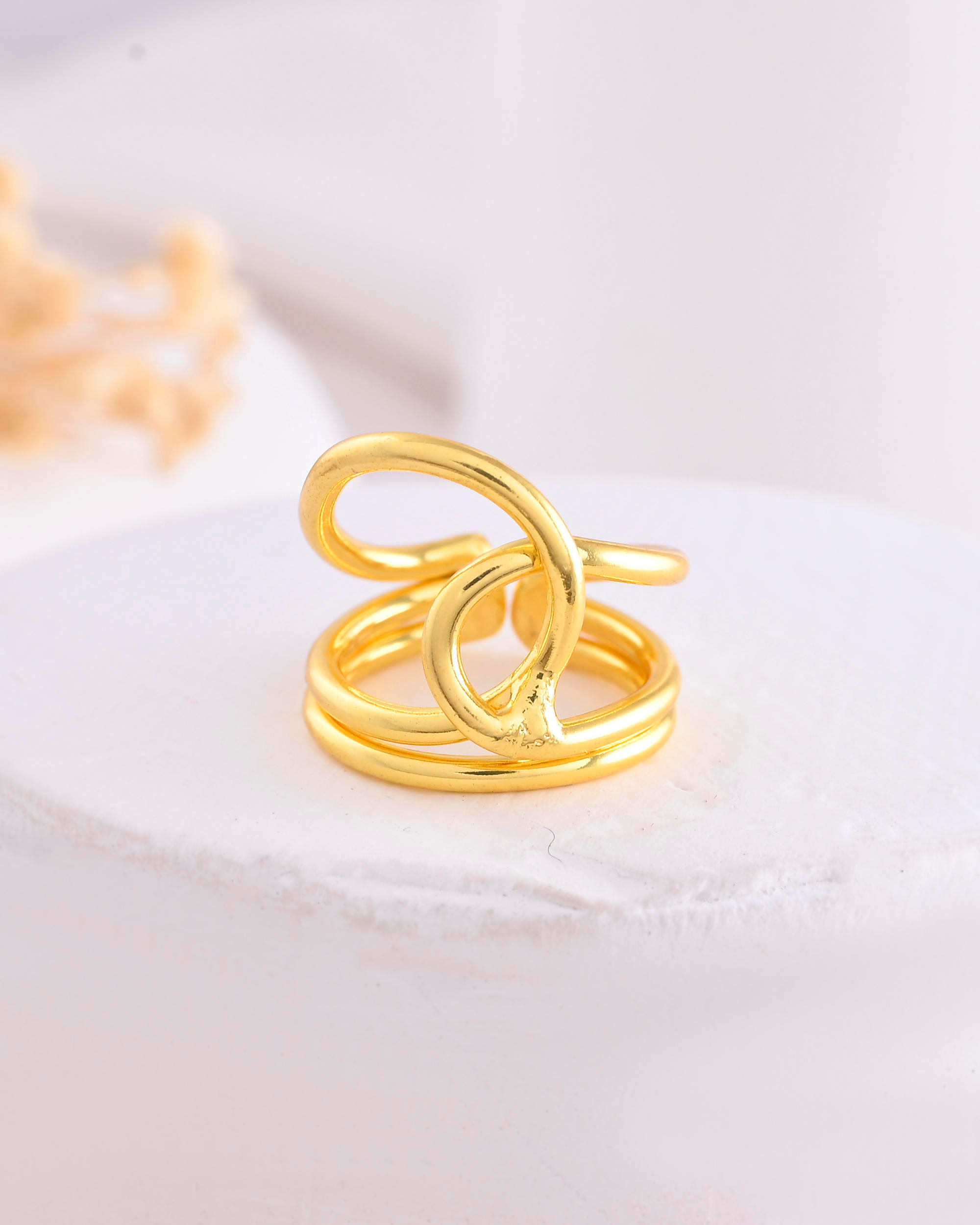 Gold Plated Designer Anti Tarnish Finger Ring