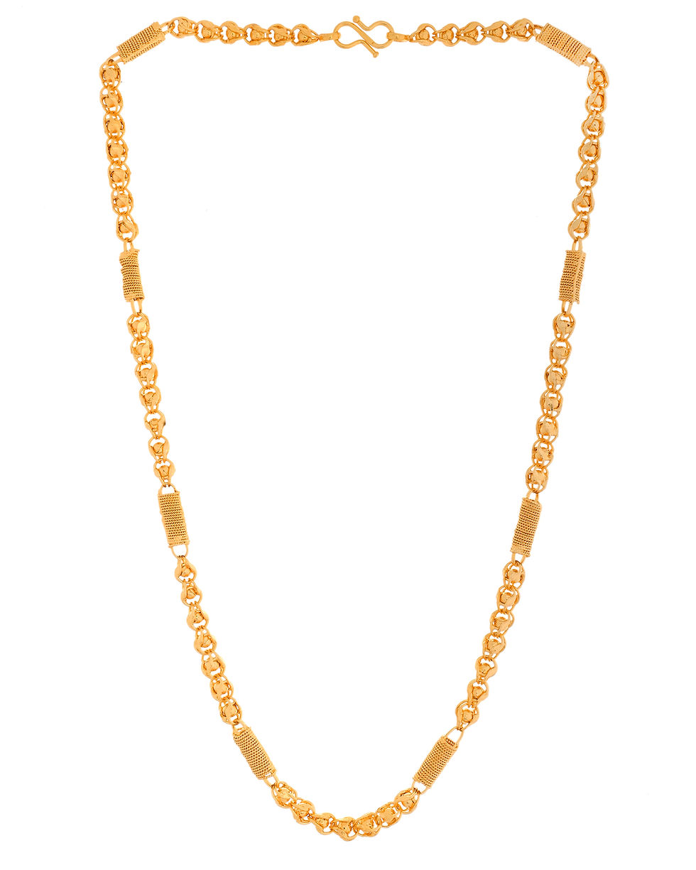 Thumbnail: Men Pipe Shaped Gold Toned Chain