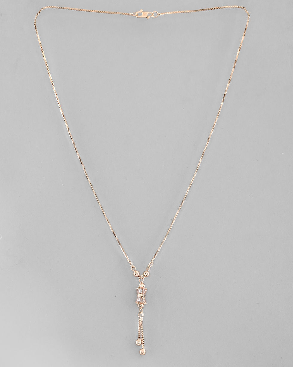 Thumbnail: Rose Gold Plated AD Stone Studded Chain