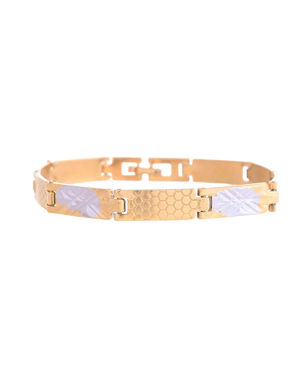 Thumbnail: Dual Toned Alloy Textural Bracelet For Men