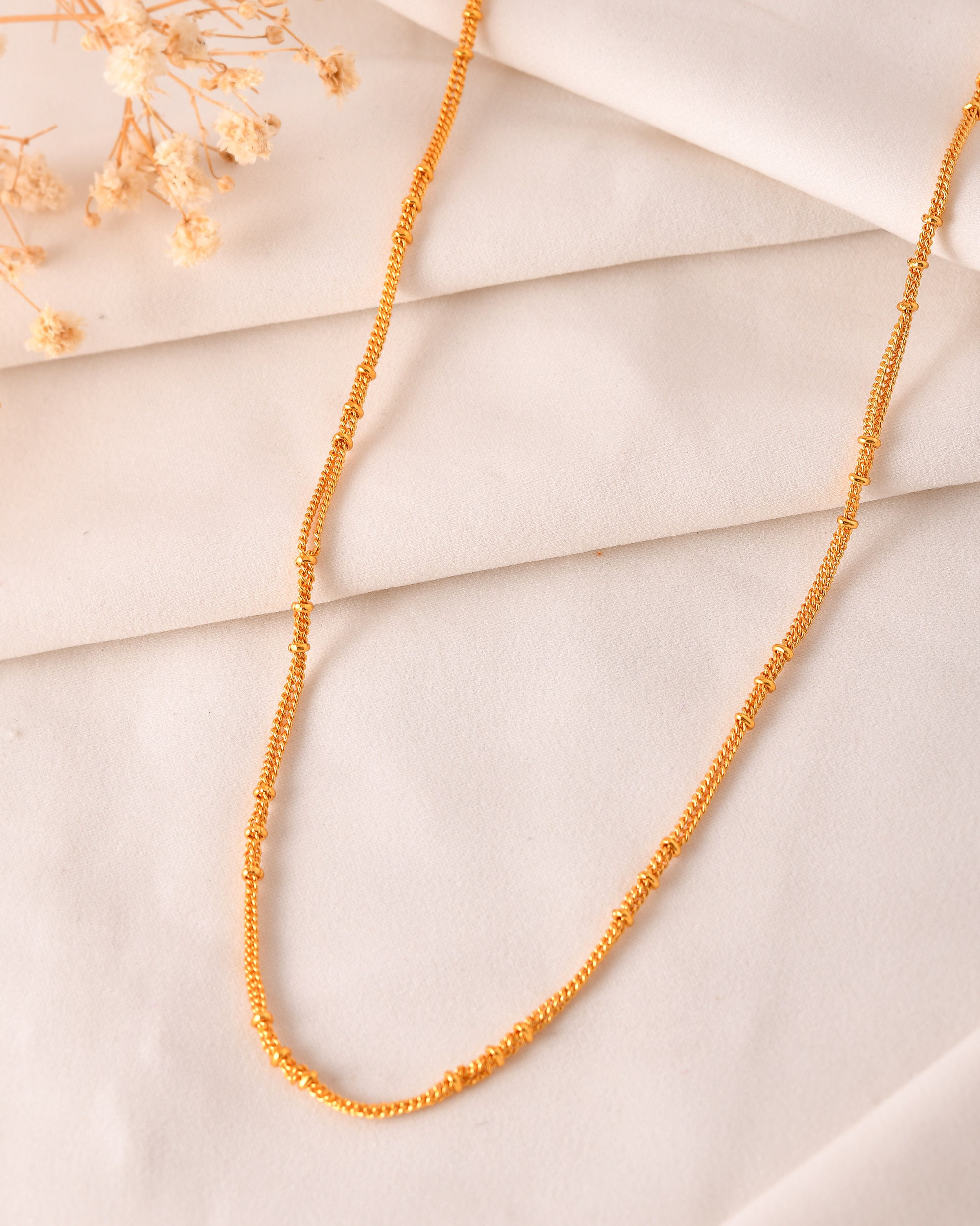 Women Gold Toned Stainless Steel Ball Chain