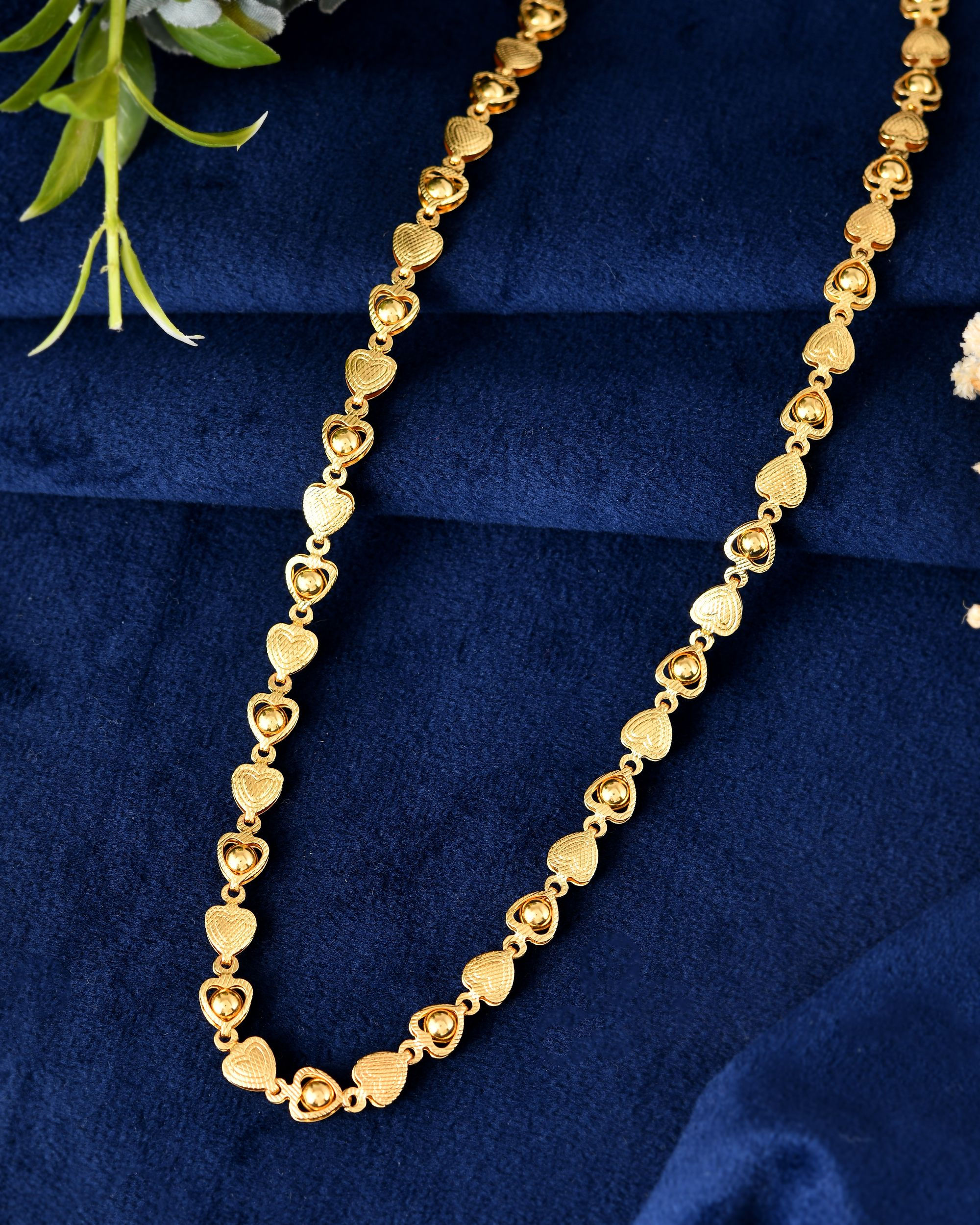 Women Gold Plated Heart Shaped Chain
