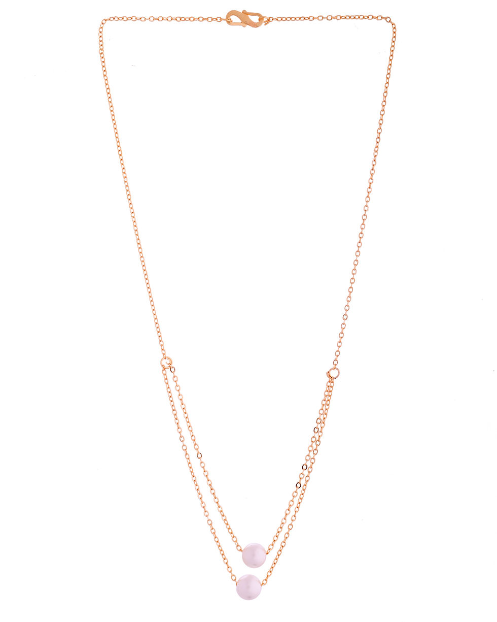 Thumbnail: Gold Plated Pearl Studded Multi Layer Chain