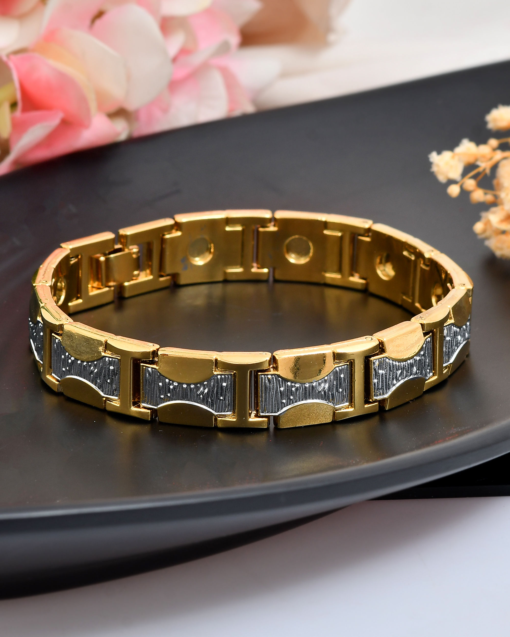 Double Toned Magnetic Bracelets For Men