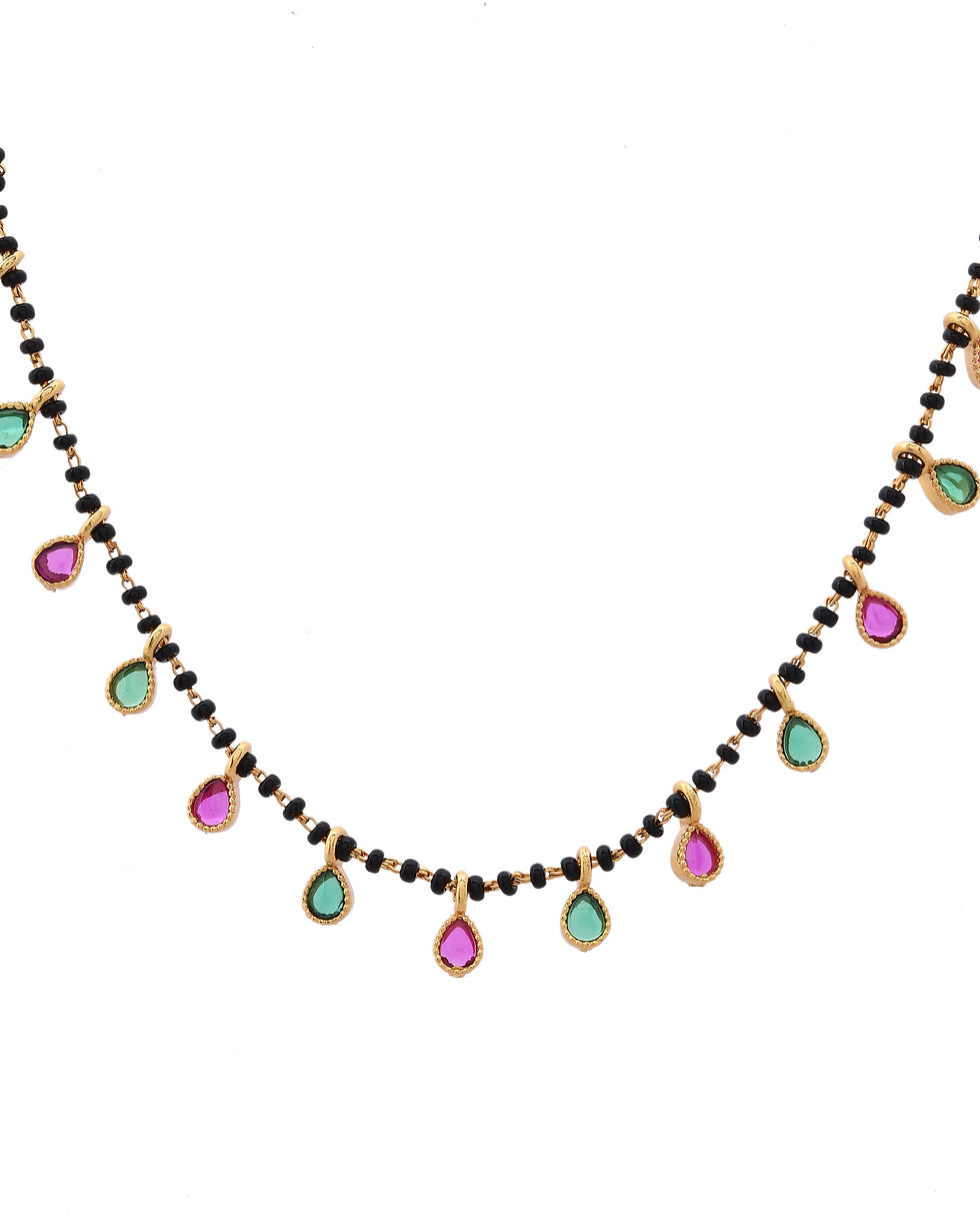 Thumbnail: Gold Plated AD Studded Drop Shaped MangalSutra