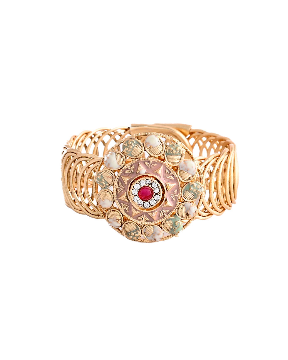 Thumbnail: Kundan Studded Circular Women's Bracelet