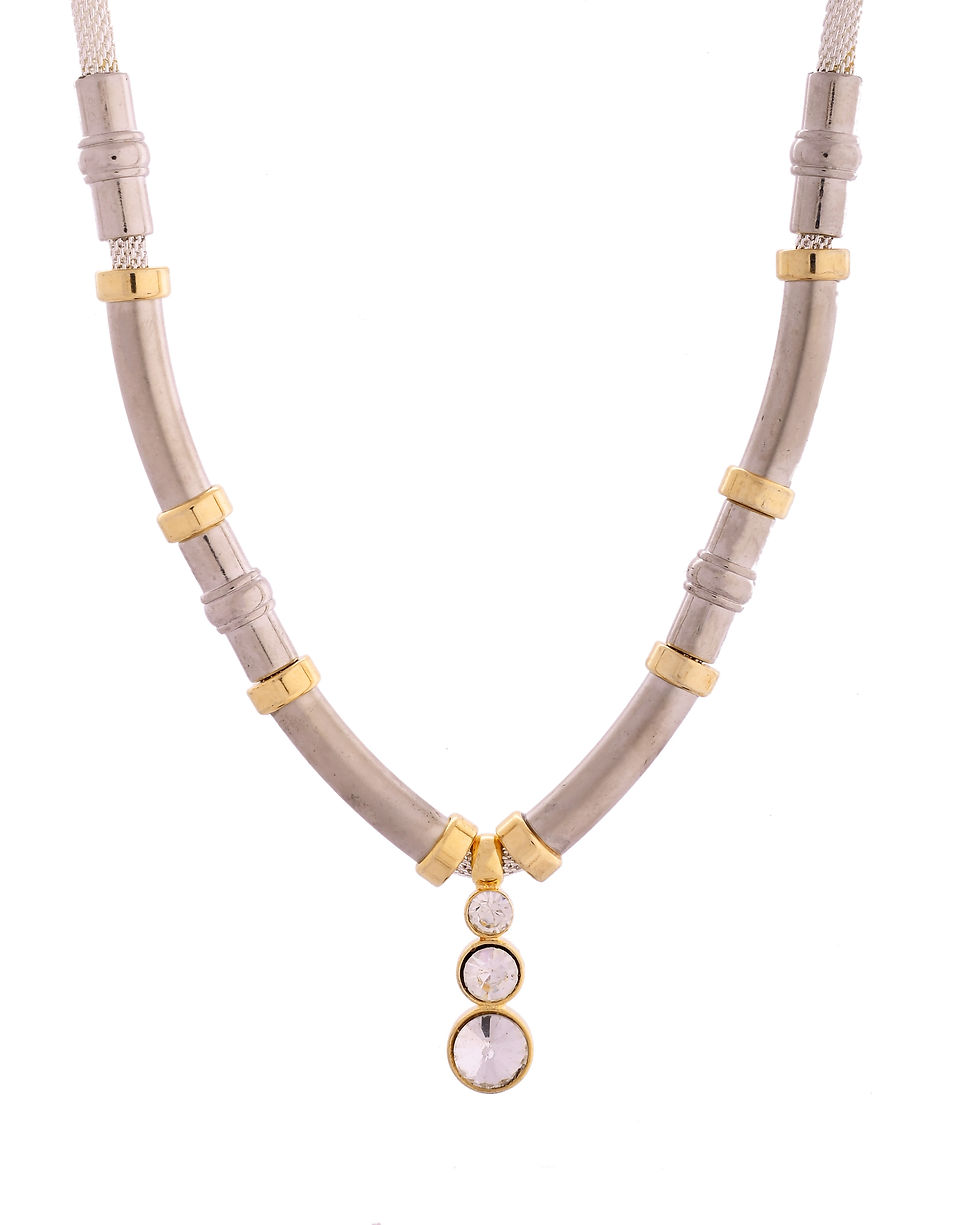 Thumbnail: Silver Plated Elegent Stainless Steel Designer Necklace