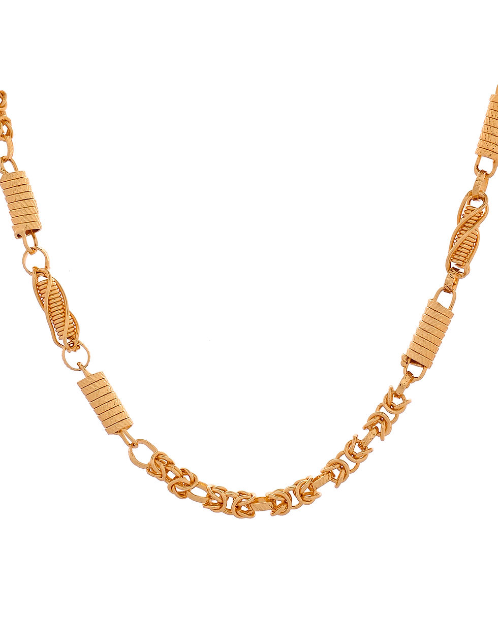 Thumbnail: Gold Plated Thick Pipe Shaped Chain For Men