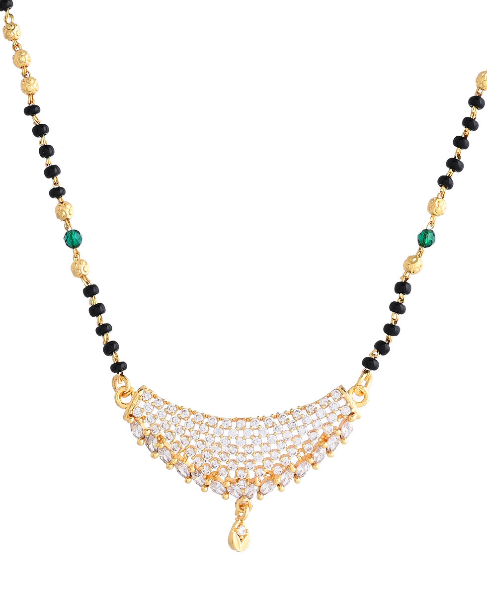 Thumbnail: Gold Plated AD Stone Studded MangalSutra Set
