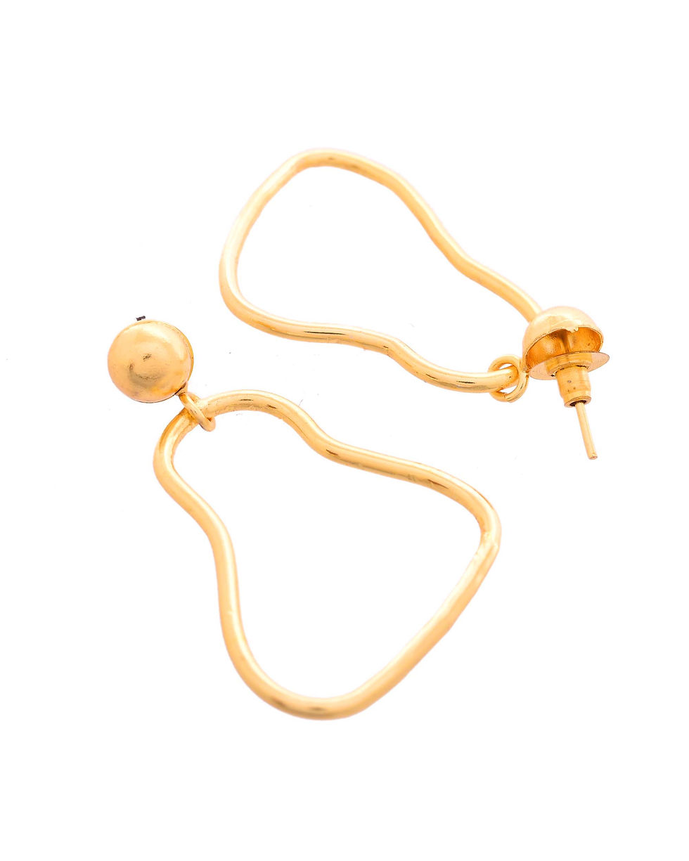 Thumbnail: 18K Gold Plated Anti Tarnish Designer Drop Earrings