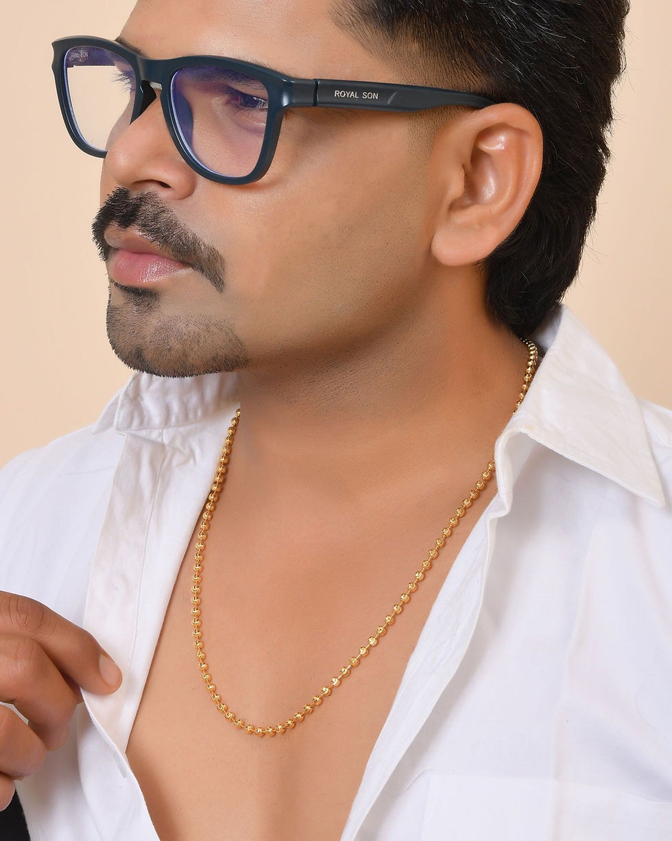 Thumbnail: Gold Plated Designed Dotted Chain For Men
