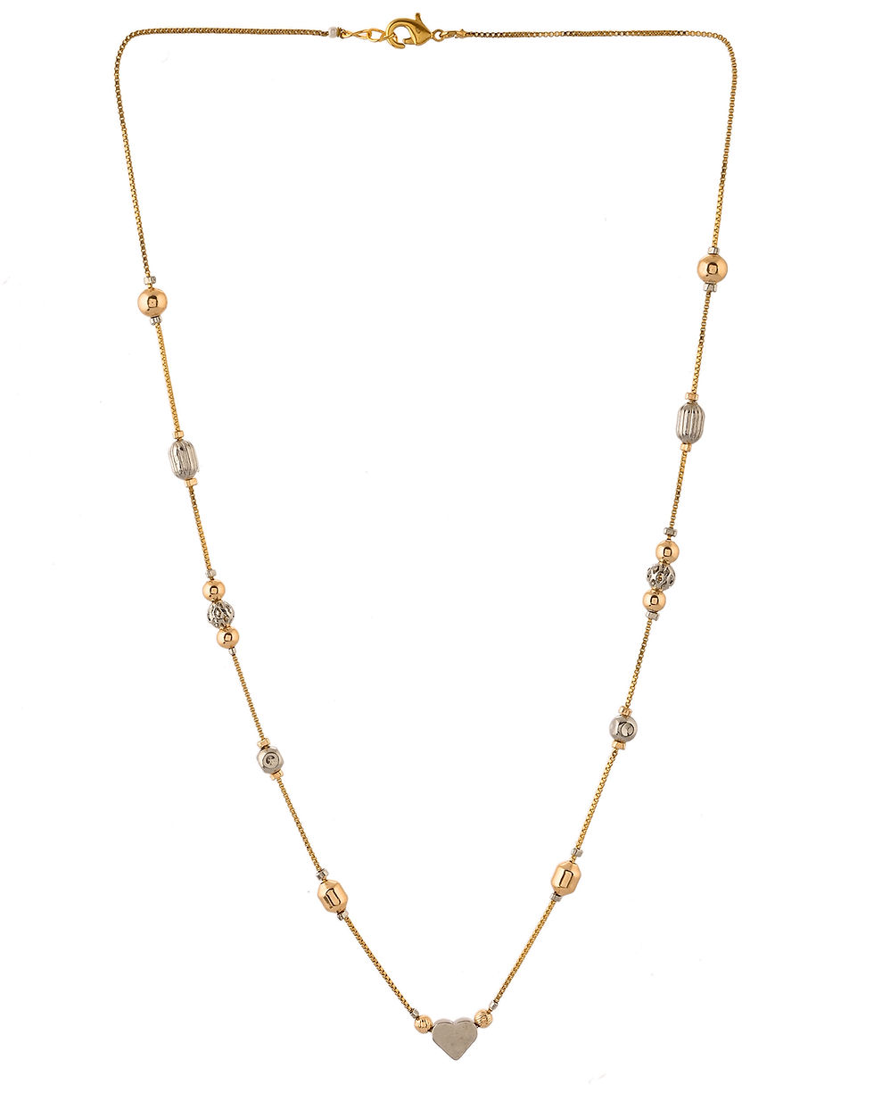 Thumbnail: Stainless Steel Hand Crafted Rose Gold-Plated Beaded Chain