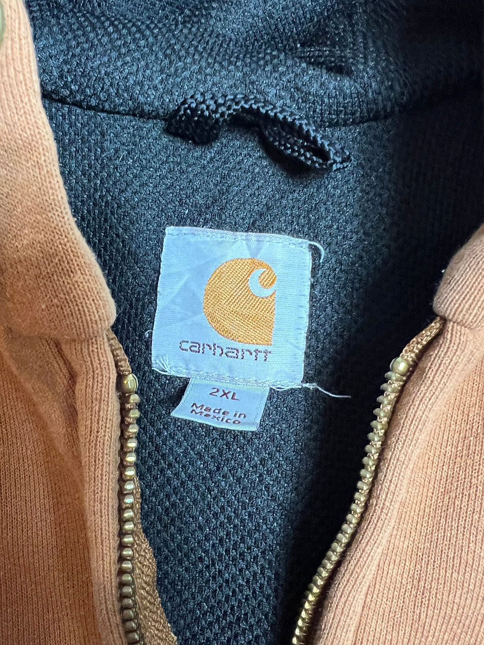 Miniaturbild: Vintage Carhartt Hooded Zip Jacket XL XXL brown Paintsplatter lined Sweater Made