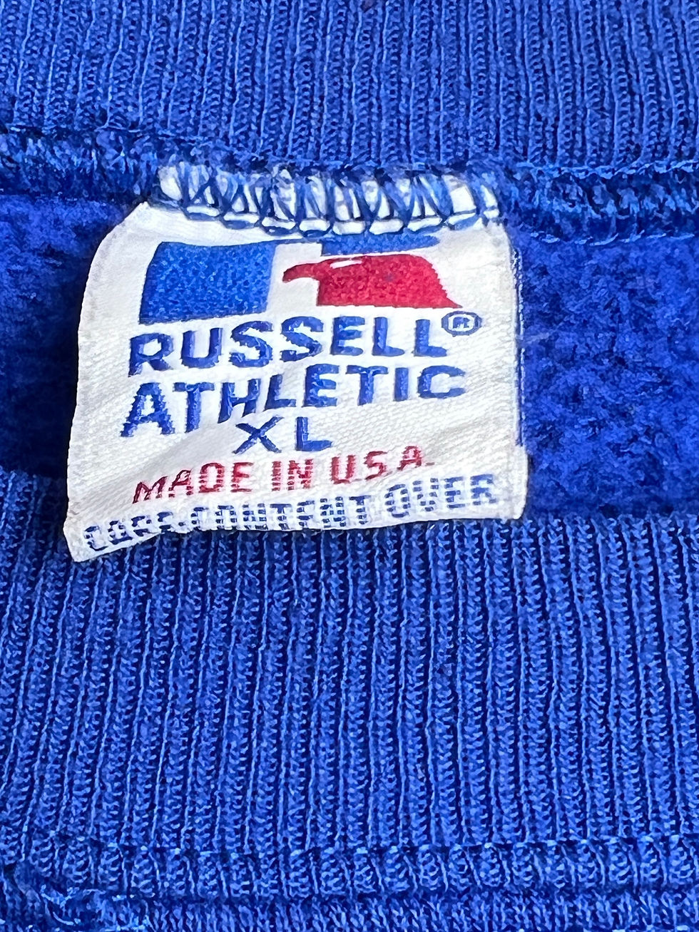 Miniaturbild: Vintage Russell Athletic Crew Neck M L royal blue 90s Made in USA Sweater Sweats