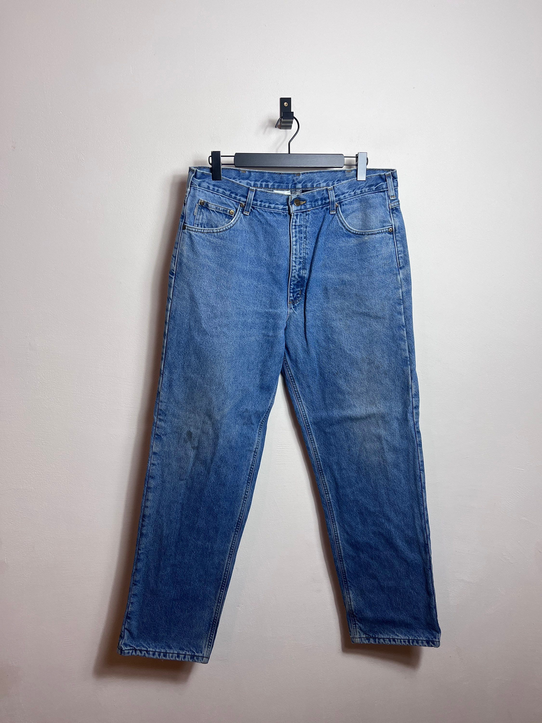 Carhartt Workwear Jeans XL 38x34 blue Tartan lined Denim