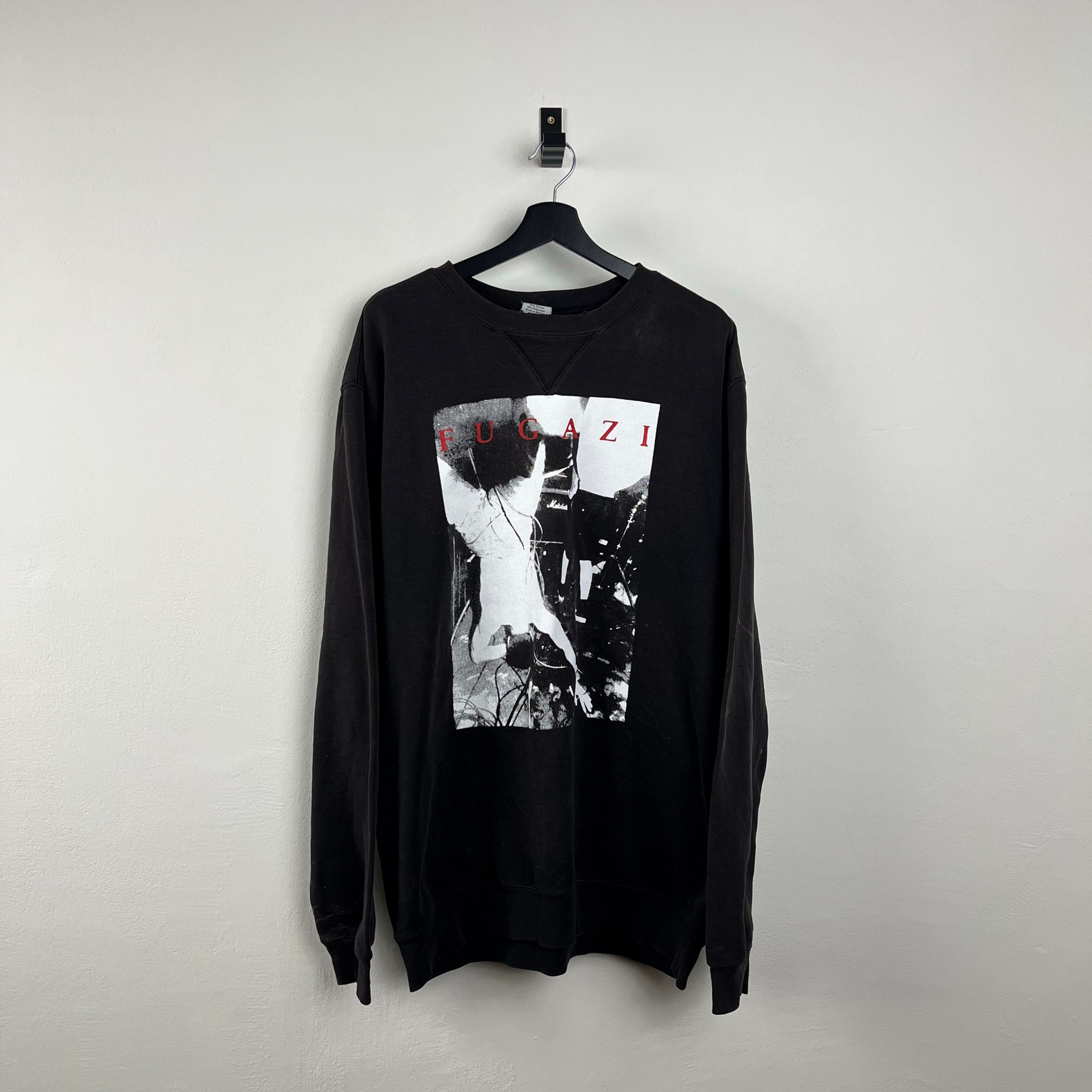 Fugazi Carhartt Crew Neck L XL faded black Sweater Sweatshirt distressed Paintsp