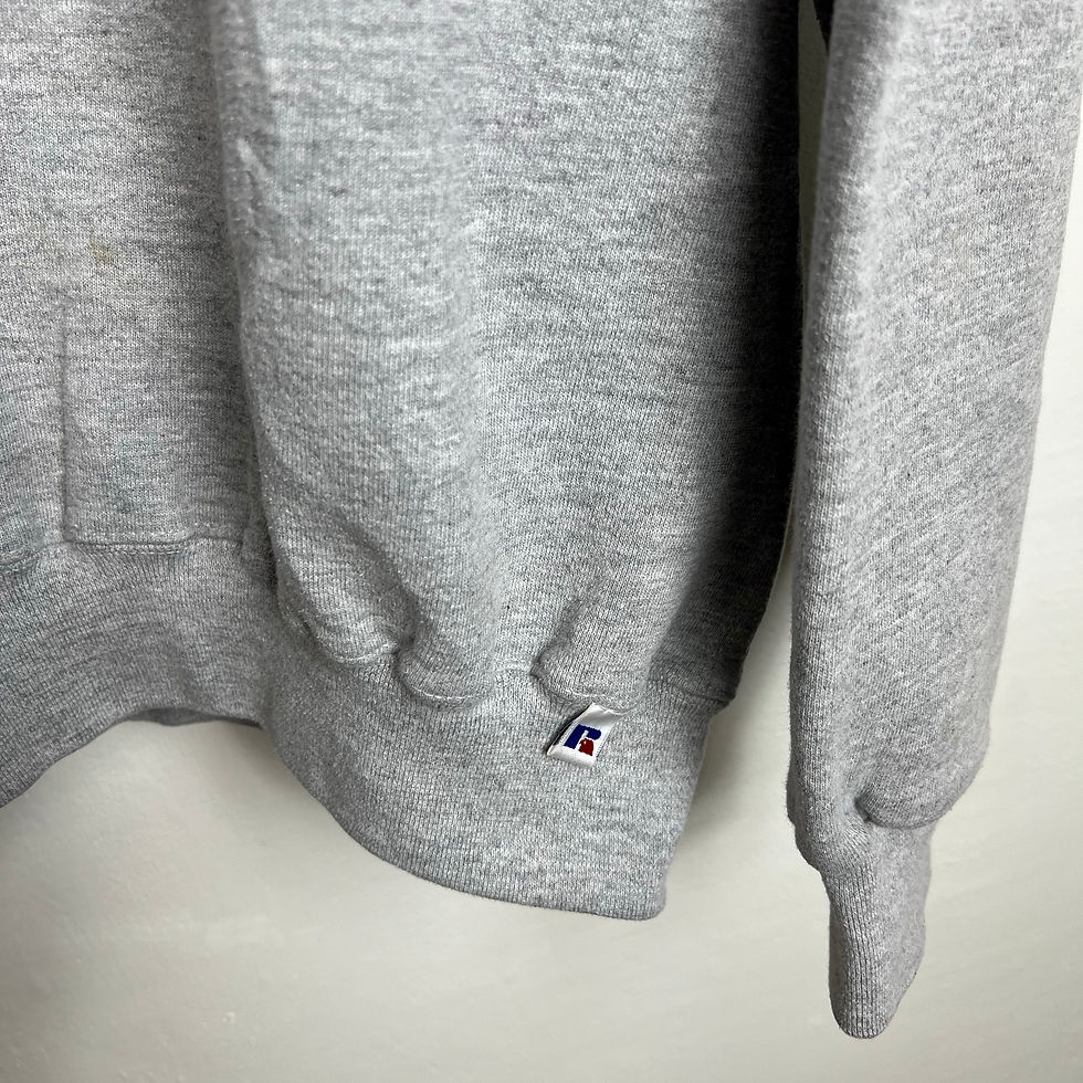 Miniaturbild: 90s Vintage Russell Sweater L XL grey Crew Neck USA made Athletic Sweatshirt