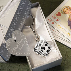 Keychain With Crystal Dice $2.75