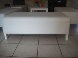 White bench 4+ 2 small table $250.00