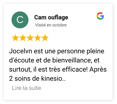Avis Google Kinésiologie intégrative Montpellier Jocelyn Huet