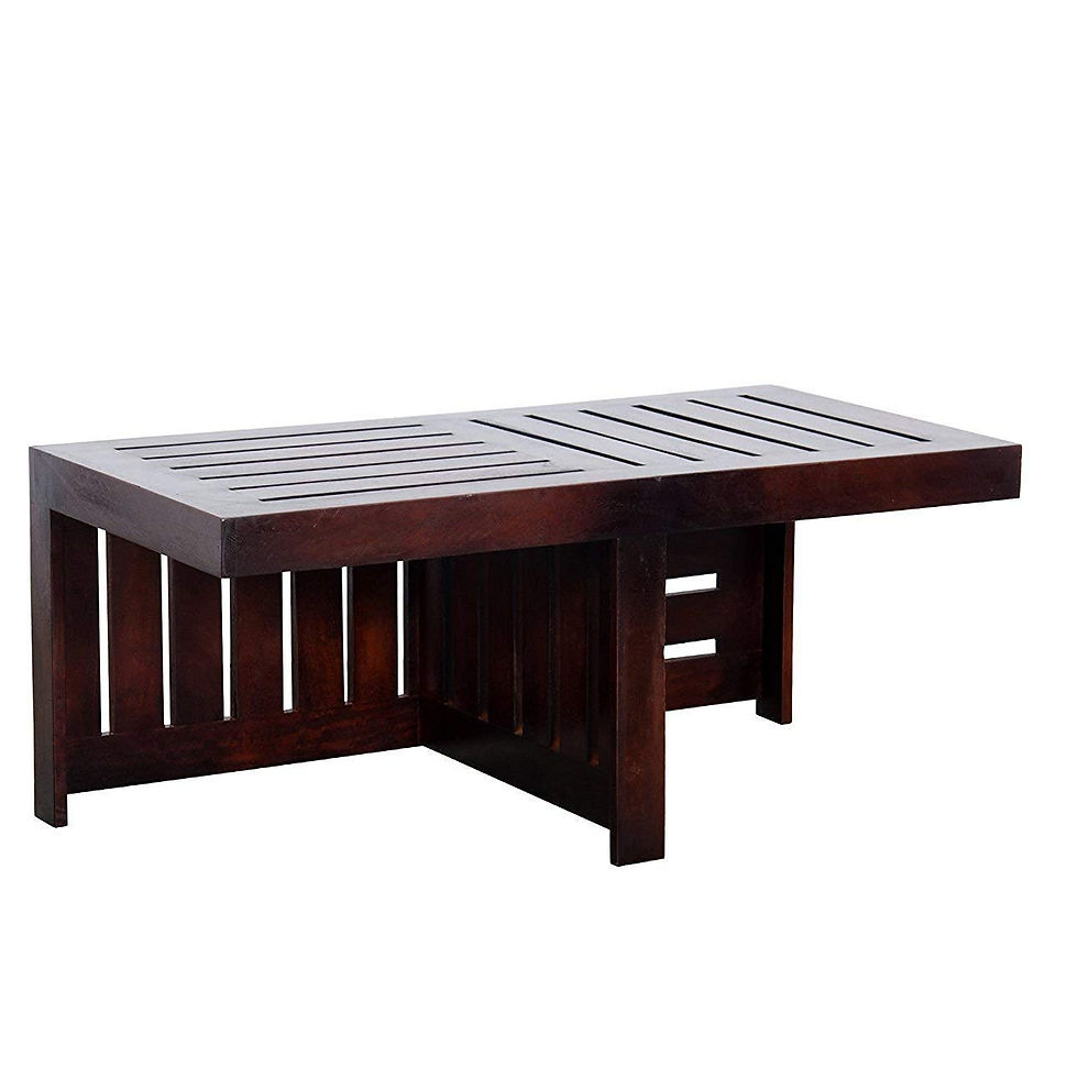 Thumbnail: Porash Furniture Wooden Coffee Table with 2 Stool for Living Room Orange Cushion