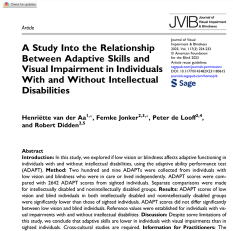 Researchers AGAIN find poor skills in adults born blind with no mention of root cause: Life in a constant state of unsafe mobility
